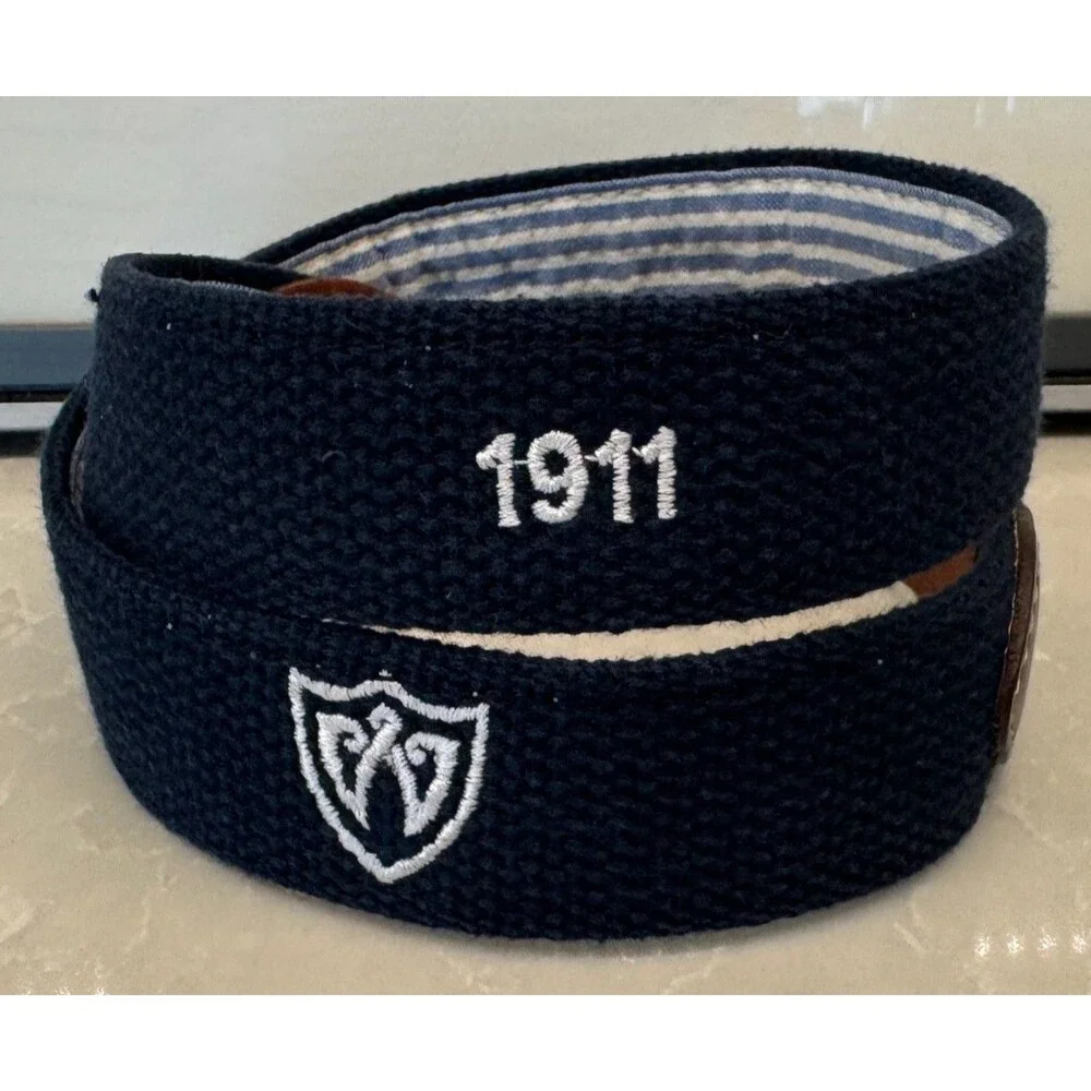 WESTMORELAND COUNTRY CLUB Leather Canvas Golf Belt - Size 26 - NAVY